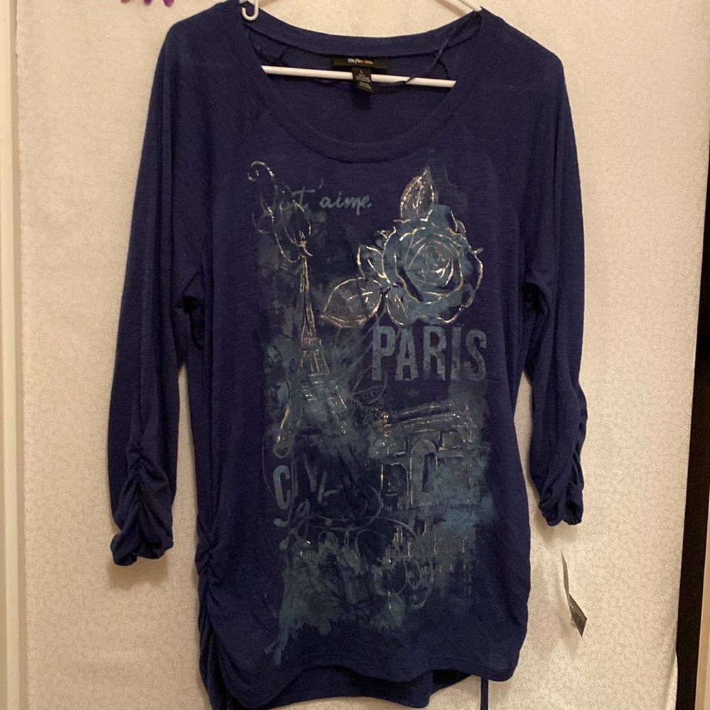 Blue Je t’aime Paris tee from Style and Co